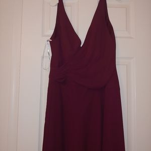 David's Bridal Burgundy Kori style bridesmaid gown size 10